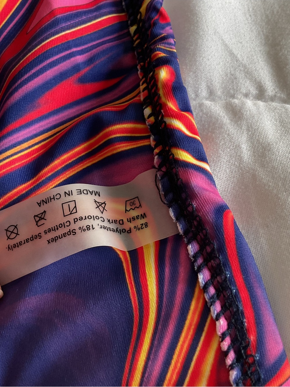 Tie-Side Swim Bikini Bottom in Pink & Purple Swirl - Picture 3 of 3